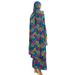 Summer Thin Dubai Style Long Dress Straight Fashion Printed Floral Loose Design Robe Headscarf Two-Piece Set_ecoleips.com