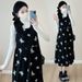 Autumn New Korean Fashion Corduroy 2-Piece Maternity Dress_ecoleips.com