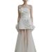 Women's Clothing Dress Birthday Party Little White Dress Get A Certificate Photo Travel Short Tube Top Light Wedding Dress_ecoleips.com