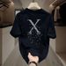Women's Large Size Loose Round Neck Printed Bottoming Shirt Half Sleeve Short Sleeve T-Shirt Top Trend_ecoleips.com