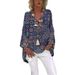 2025 Women's New Printed V-neck Blouse Shirt_ecoleips.com