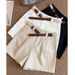 New Version Internet Celebrity Hot Girl High-End Denim Washed Cotton Fabric Versatile High-Waist Shorts Wide-Leg_ecoleips.com