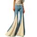 Cross-border Foreign Trade Women's Clothing: Lace Splicing, Color-blocking, Vintage Bell-bottom Pants, Versatile And_ecoleips.com