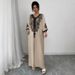 V-Neck Placement Flower Fashion Loose Printed Long Dress_ecoleips.com