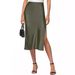 Elegant High-Waist Satin Slit Pencil Skirt - Stretchy Midi Skirt For Women Office To Evening Wear Plus Size Available_ecoleips.com