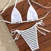 Women's Clothing Lace-Up Bikini Swimsuit Sexy Beachwear Hot Spring Swimming Suit Regular Fit Polyester_ecoleips.com