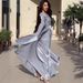 Luxury Women's Retro Style Maxi Dress Long Sleeve Slim Waist Design Elegant Summer Cocktail Dress_ecoleips.com