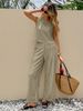 Summer Women's Sleeveless Jumpsuit High Waist Wide Leg Casual Elegant Set European American Style Vertical Stripes New 2026_ecoleips.com