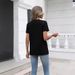 Women's Summer Casual Short Sleeve T-Shirt Business Basic Spring V-Neck Shirt Set_ecoleips.com