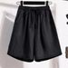 Denim Shorts Women's Summer New Thin Ice Silk Casual Five Point Large Size Loose Wide Leg High Waist Old A Line Pants_ecoleips.com