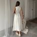 Women's Clothing Summer And Autumn New Solid Color Sleeveless Belt Pearl Buckle Slim Slit Commuter Dress_ecoleips.com