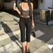 Women Casual Capri Pants Low Waist Stripes/Solid Color 3/4 Leggings Fitness Workout Cropped Pants For Daily Wear_ecoleips.com