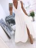 2025 Summer New Sleeveless Solid Color V-neck Dress Women's Fashion_ecoleips.com