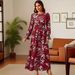 Women's Clothing Printed Dress Middle Eastern Arabic Long Sleeved Dress_ecoleips.com