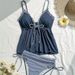 Tankini Swimsuit With Lace Trim & Adjustable Straps – Two-Tone Bikini Set For Women | Quick-Dry Polyester & Removable Padding (EU/US Sizing)_ecoleips.com