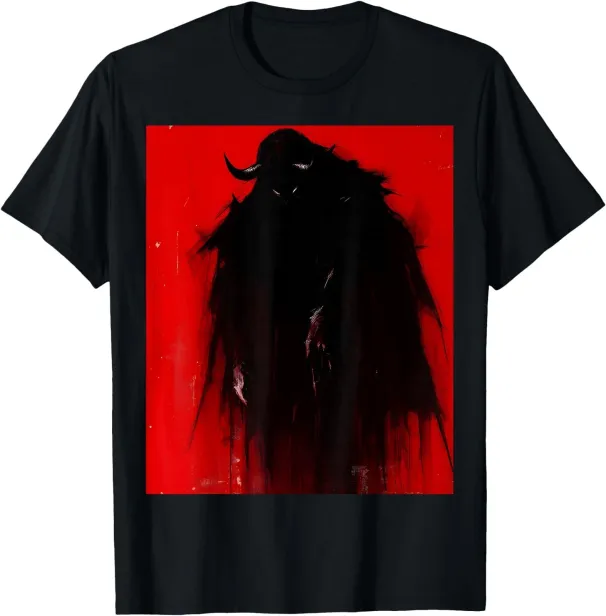 Women's T-Shirts Red Demon Satan Baphomet Hell Occult Art Goth Dark Horror T-Shirt_ecoleips.com
