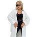 Women's Oversized Knit Cardigan Sweater - Long Cozy Faux Mink Fur Coat For Winter, Loose Fit, V-Neck, 3D Pattern, Boho Chic_ecoleips.com