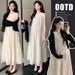 Summer New Korean Fashion 2-Piece Set Lace Hollow Maternity Dress_ecoleips.com