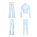 Women's Clothing Women's Four Piece Set Slim Fit Outerwear Short Jacket Flared Pants Cropped Pants Straight Leg Pants Elastic Jacket Sportswear_ecoleips.com