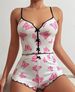 2025 New Products Heart shaped Printed Contrast Color Home Clothes Front Slit Suspender Pajamas Set_ecoleips.com
