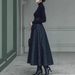 Women's Elegant Patchwork Plaid Dress Long Sleeved Solid Color Spring Autumn New_ecoleips.com