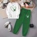 Women's Fleece Lined Thickened Sweatshirt Set Autumn Winter Lazy Printed Two Piece Top_ecoleips.com