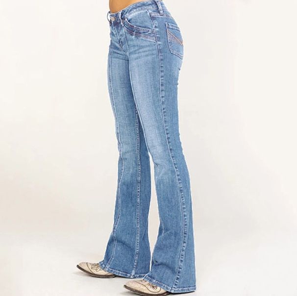 Women’s Low-Rise Flared Jeans – Distressed Boho Denim With Lace-Up Detail (XS-4XL, Light Blue/Navy/Black, Mid-Stretch)_ecoleips.com