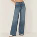 Women's Clothing Wide Leg Jeans High Waist Slim Taste Blue Drape Stretch Straight Pants_ecoleips.com