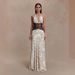 Women's Clothing Elegant Fashionable Polka Dot V Neck Patchwork Dress Backless Waist Cinching Lace Maxi Women's Dress_ecoleips.com