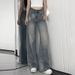 Retro Straight-leg Jeans Women's New Summer High-waisted Loose Slimming Floor-length Wide-leg Pants_ecoleips.com