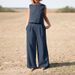 Women's Clothing Plus Size Women's Solid Color National Style Retro Pants Suit Cotton And Linen Casual Long Sleeved Loose Cotton Suit_ecoleips.com
