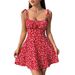 A-line High-waisted European And American Style Women's Summer Dress, Cross-border Floral Print Overlay With A High-end_ecoleips.com