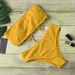 Verve Sexy Two-Piece Solid Color Swimwear Women's Bikini Swimsuit_ecoleips.com