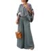 Women's Clothing Hot Selling Women's V Neck Cotton And Linen Printed Tops And Trousers Casual Suits_ecoleips.com