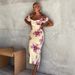 Women's Clothing Linen Print Slit Holiday Dress_ecoleips.com