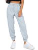 2025 Women's Loose Solid Color Elastic Waist Pocket Casual Sports Style Pants_ecoleips.com