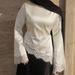 Voya Plus Size Modest Muslim – Long Sleeve Lace Trim Top & High Waist Pleated Abaya Skirt (White/Black)_ecoleips.com