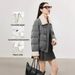 2025 Winter New Turn-down Fur Collar Short White Goose Down Jacket For Women Loose Commuting Petite Warm Coat_ecoleips.com