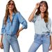 Women's Clothing Autumn Casual Lapel Single Breasted Long Sleeved Denim_ecoleips.com