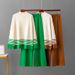 Women's Autumn Winter Knitted Sweater And Wide Leg Pants Set Color Block Stretchy Casual Loose Two-Piece Outfit_ecoleips.com