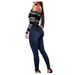 Aria Basics Q009 Cross-border European And American Foreign Trade High-waisted Casual Jeans, Trendy Double-row Multi-button Slim-fit_ecoleips.com