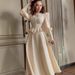 Women's Clothing Design Sense Lady Slim Long Sleeve Chain Strap Long Skirt Luxury Dress_ecoleips.com