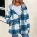 Women Urban Casual Outerwear New Stylish Loose‑Fit Plaid Hooded Coat For Daily Wear_ecoleips.com