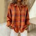 European American Cross-border Independent Site Women's Casual Loose-fitting Autumn And Winter Plaid Long-sleeve_ecoleips.com