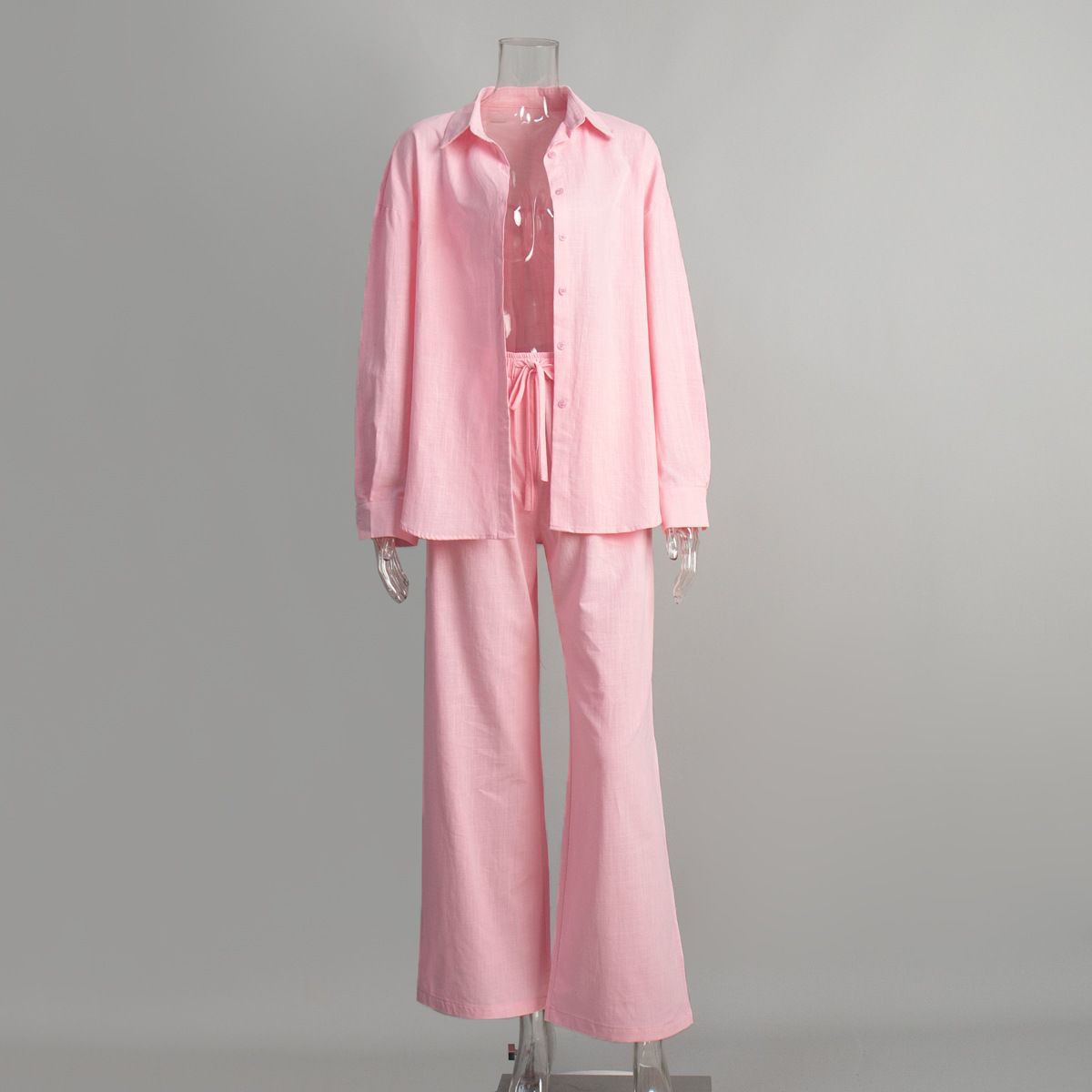 Women's Clothing Shirt And Trousers Suit Spring And Summer New Loose Long Sleeved Shirt Casual Suit For Women_ecoleips.com