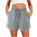 Summer Women's Loose Shorts Solid Color Home Pocket Intellectual Style Clothing For Markets_ecoleips.com