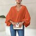 "Polka Dot Chiffon Blouse – Lantern Sleeve Button-Down Top For Women, Lightweight Summer Casual Shirt"_ecoleips.com