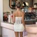 Summer Style Women's Sleeveless Sexy Strapless Mesh Vest Solid Color Slim Short Skirt Set_ecoleips.com