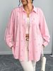 Plus Size Women’s Blouse With Bow Print – Oversized Long Sleeve Shirt For Autumn, Casual & Stylish_ecoleips.com