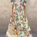 Vintage Floral Print Short Sleeve Round Neck Dress_ecoleips.com